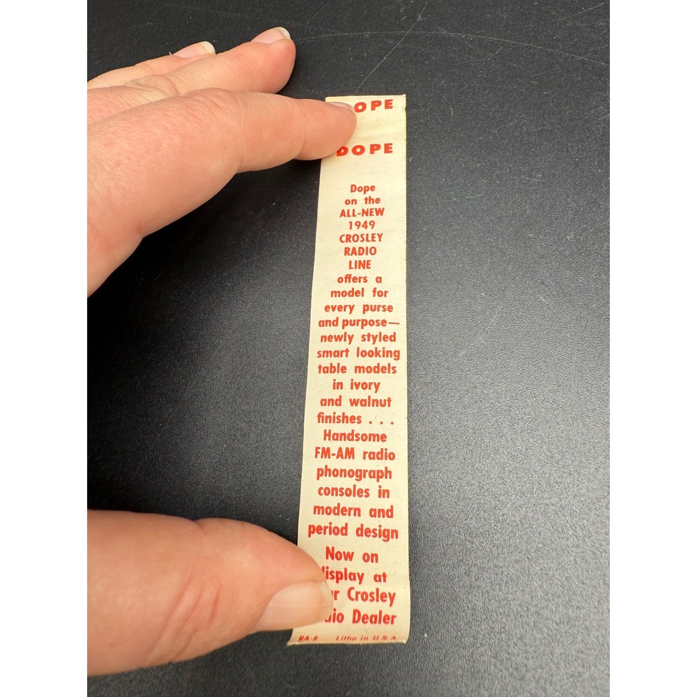 1949 Crosley Radio Line Dealer Promo Leggett's Advertisement‎ Cambridge Maryland